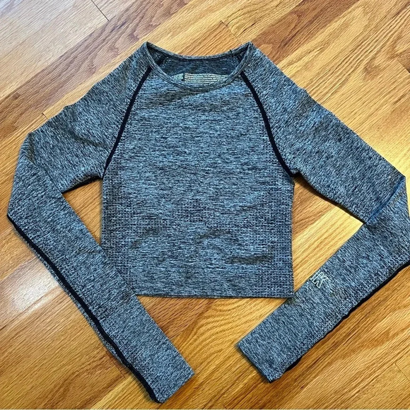 PINK Seamless Gray Cropped Active Top XS - Picture 1 of 6